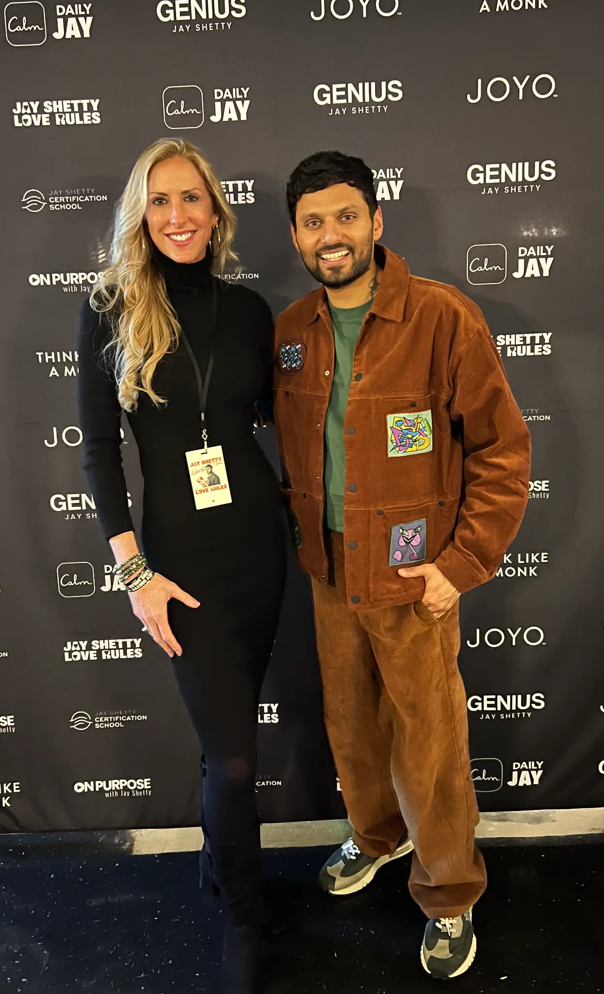 Anya with Jay Shetty at Love Rules event